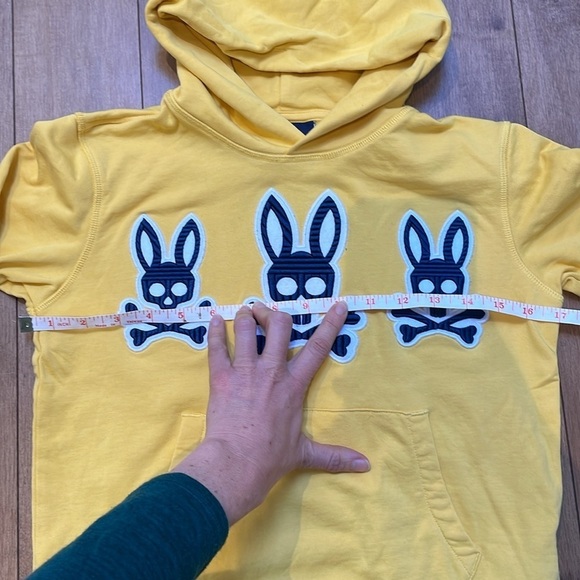 Psycho Bunny kids Golden Ray Yellow Liam Bunny sweater Pullover Hoodie 7/8 (S) - Picture 7 of 9